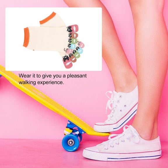 Clispeed 1 Pair Open Toe Socks for Women Non-slip Cotton Casual Daily Wear