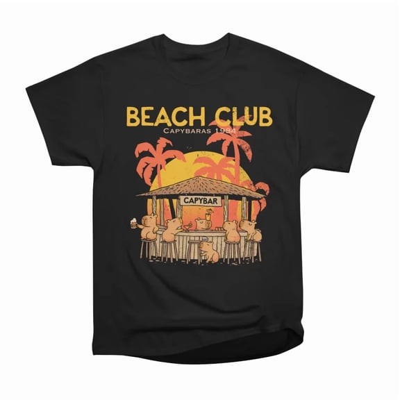 Beach Club Capybaras T-Shirt Tee Gift For Him Merch For Her Apparel For Friend
