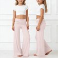 thumbnail image 2 of UAYOTSE Girls Fold Over Waist Flare Pants High Rise Wide Leg Yoga Leggings Kids Stretch School Sport Bottoms Fall,Sizes 9-10 Years, 2 of 8