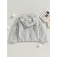 thumbnail image 5 of Elippeo Infant Baby Girl Boy Winter Fuzzy Coat 6M 9M 12M 18M 24M 3D Bear Hooded Jacket Zipper Closure Fleece Outerwear Gray, 5 of 10