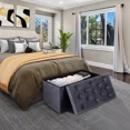 thumbnail image 6 of CZMDZH Square Ottoman Folding Storage Bench, Storage Chest Foot Rest Stool Blanket Chest for Bedroom Living Room,31.4'' Grey, 6 of 9