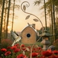 thumbnail image 6 of XDDST Metal Birdhouse Wooden Stakes Garden Decoration Birdhouse Ironwork Ornaments, 6 of 9