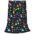 thumbnail image 2 of Honeii Geometric 1980s Styled Print Fleece Blanket - Throw Blanket for Bed, Sofa, Couch, Camping, and Travel , Microplush Ultra Soft Warm Blanket-40"x30", 2 of 7