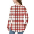 thumbnail image 5 of Boys Girls Plaid Long Sleeve Shirts Casual Crew Neck Loose Pullover Tops Soft Comfy Cute Sport Athletic Fashion Tunic Blouses (Red-1,11 Years), 5 of 6