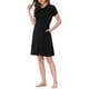 thumbnail image 4 of INSPIRE CHIC Camisones de Mujer Vestido de Lounge Pijamas Cuello Redondo con Bolsillos Noche M Negro, 4 of 5