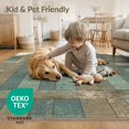 thumbnail image 4 of ODIKA 8'x10' Washable Area Rug Durable, Non-Slip Five Point Star Terracotta Outline Aged Wood Plank Motif Decor for Living Room, Under Sectional, Family, 4 of 7