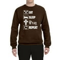 thumbnail image 2 of Eat Sleep Pray Repeat for Christians Faith | Mens Inspirational/Christian Crewneck Graphic Sweatshirt, Brown, 2XL, 2 of 3