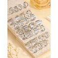 thumbnail image 6 of 16pcs Stainless Steel Assorted Pattern Adjustable Rings In Silver, 6 of 6