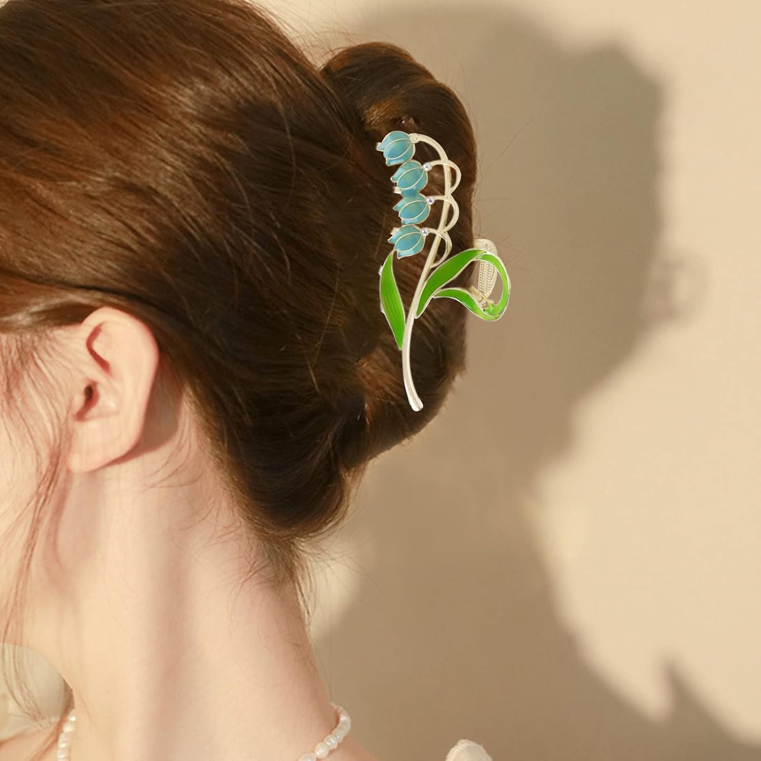 3-Piece Floral Metal Hair Accessories: Lily of the Valley Barrettes, Elegant Strong Hold Non-Slip Clamps for Thin/Medium Hair