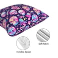 thumbnail image 4 of Throw Pillow Covers, Skull mushroom colorful cute Soft Square Pillow Cases with Invisible Zipper for Couch Bed Sofa, Farmhouse Fall Home Decor 12"x12", 4 of 7