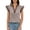 V138 Brown, variant on T Shirts For Women V Neck Striped Print Flutter Sleeves Summer Blouse Comfort Casual Tee Beige 2Xl
