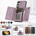 thumbnail image 4 of Wallet Phone Case for Samsung Galaxy S21, Retro PU Leather Multiple Cards Slots Cash Holder Drop Protection RFID Blocking Bumper Shockproof Case for Women Men, Purple, 4 of 6