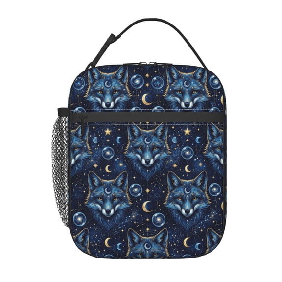 Fox Lunch Box Insulated Thermal Leakproof Reusable Meal Prep Tote With Buckle Handle Side Pocket For Office Workplace Travel Picnic