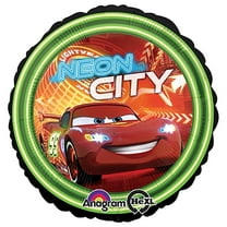 Anagram Disney Cars 18" Neon City Foil Balloons, Pack of 1