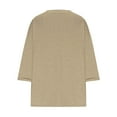 thumbnail image 3 of Olyvenn Plus Size Tops for Women 2025 Solid Summer Tops V Neck Short Sleeve T Shirts Oversized Trendy Dressy Casual Blouses Khaki XXL, 3 of 5