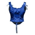 thumbnail image 4 of Comfortable Lace Satin Corset, Fashion Women Style Solid Color Backless Ribbon Waist Camisole Shapewear New Lace Bustier Corset Tops for Women Style B-66 Blue M, 4 of 6