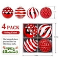 thumbnail image 4 of Alupssuc 6 Inch Oversized Christmas Ball Ornaments, Shatterproof Xmas Tree Decorations, Red & White, 4CT, 4 of 6