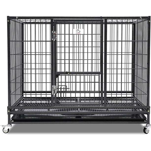 Homey Pet Stackable Dog Cage with Wheel, Divider, & Tray, 43"L x 29"W x 36"H