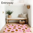 thumbnail image 3 of ODIKA 3'x5' Machine Washable Non-Slip Area Rug, Seasonal Spiced Treats with Gingerbread Details and Festive Swirls High Traffic Rug, Pink, 648838, 3 of 7