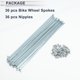 thumbnail image 4 of Conjunto de Ofertas Únicas de Radios Universales para Bicicleta 12G, Radios de Rueda de Bicicleta con Nipples de Acero Carbono Galvanizado, Tono Plateado - 251mm, 4 of 7