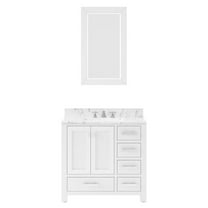 Water Creation Madison 36" Wood Single Bathroom Vanity in Pure White & Chrome