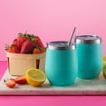 thumbnail image 5 of Stainless Steel Insulated Wine Tumbler - Teal by Chillout Life for Unisex - 4 x 12 oz Tumbler, 5 of 6