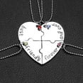 thumbnail image 4 of Rush Best Friends Forever and Ever Necklace with Crystal Broken Heart Charm Pendant Set Friendship Necklace S3240, 4 of 5