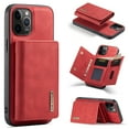 thumbnail image 1 of iPhone 12 Case /iPhone 12 Pro Case (6.1" 2019) - Magnetic Clasp Wallet Case Synthetic Leather and Silicone Cover Protective Card Slot Holder with Kickstand Durable Shockproof 6.1 Inch Cover (Red), 1 of 10