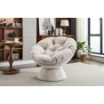 thumbnail image 4 of Oversized Swivel Accent Papasan Chair with Comfortable Cushion and Sturdy Base, 360° Round Chenille Swivel One-Seater Sofa for Living Room Bedroom (Beige), 4 of 8