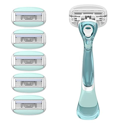 Dorco EVE3 Razor for Women, Includes 1 Razor Handle and 6 Long-Lasting Razor Blade Refills |1Handle+6 Cartridges