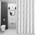 thumbnail image 4 of Modern Coffee Theme Shower Curtain for Bathroom Decor, Grey Drinks Minimalist Lines Leaves Waterproof Fabric Shower Curtain, 66"x72" Set with 12 Hooks, 4 of 9
