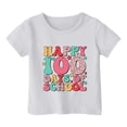 thumbnail image 1 of WEIYLL T-Shirts pour Filles Décontractés 100 Jours d'École Imprimé Lettre Col Rond Manches Courtes Amples Hauts Blancs 4-5 Ans, 1 of 4