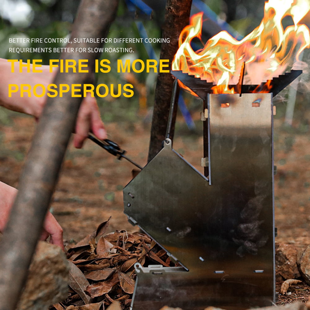 Portable Firewood stove stainless steel Outdoor Survival Camping Furnace #os 