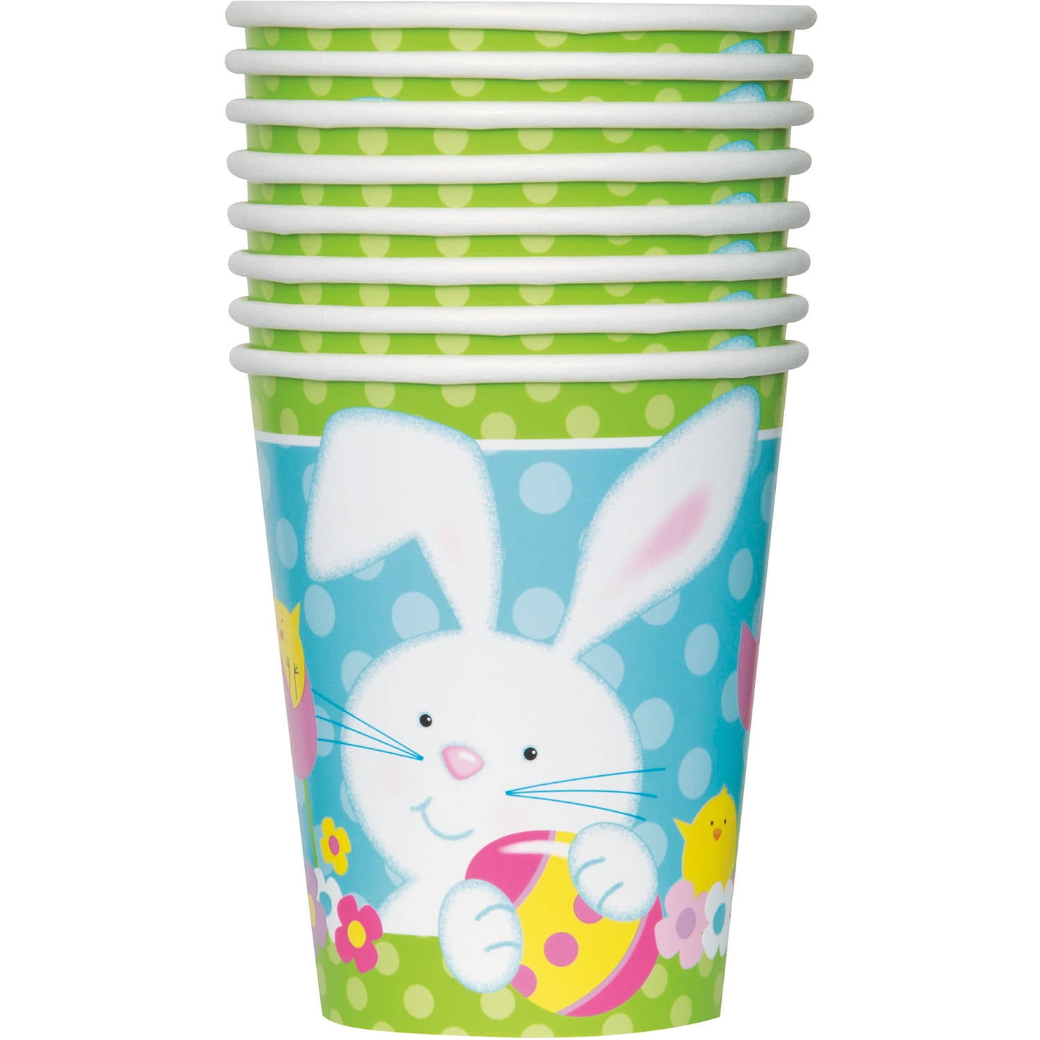 9oz Paper Spring Easter Bunny Cups, 8ct