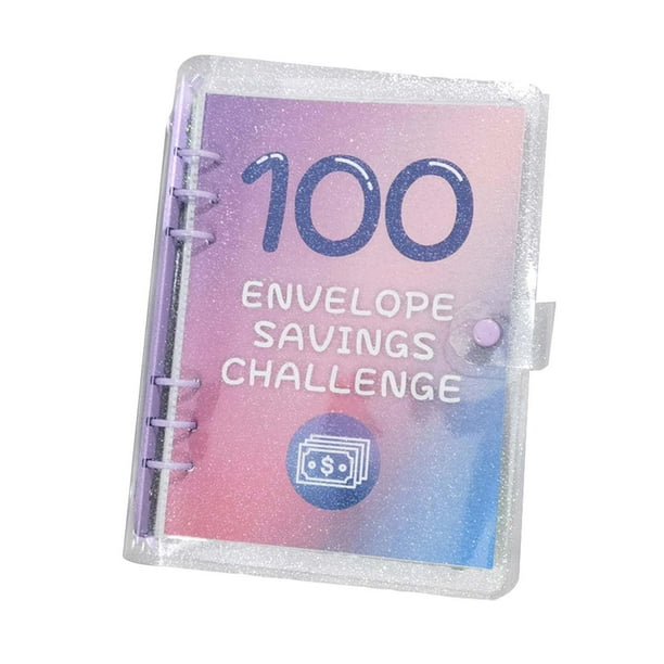 Carpeta ahorradora de dinero, sobres para rellenar efectivo, organizador de efectivo compacto e impermeable Brillo morado