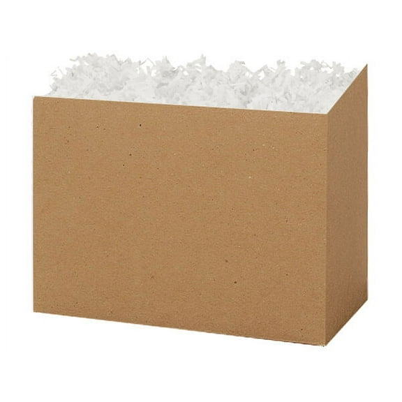 Pack of 6, Large Solid Kraft Basket Boxes 10 x 6 x 7.5" As Great Table Centerpieces for Parties