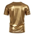 thumbnail image 7 of Plebaso Mens Shiny T Shirts V Neck Short Sleeve Stylish T-Shirts Dance Wear Tee Tops for Nightclub Party, 7 of 7
