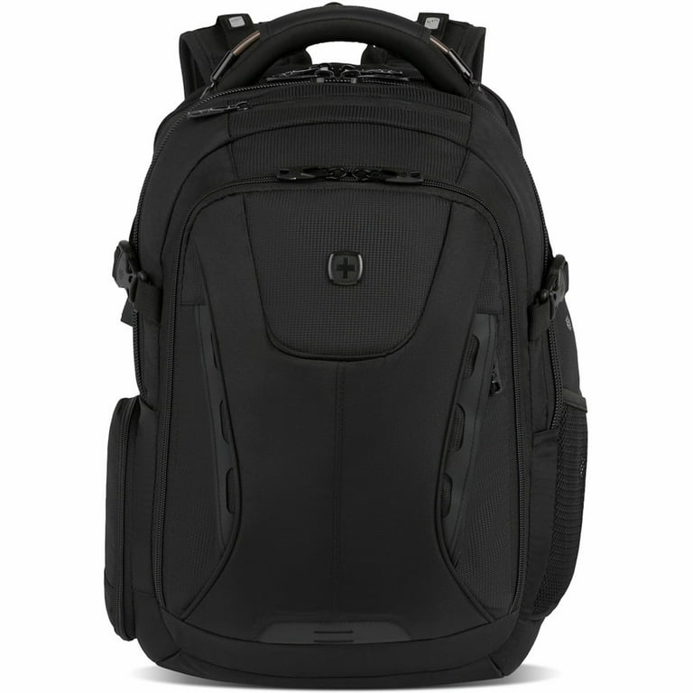 SwissGear Travel Tech Elite Laptop Backpack – Fits Laptops up to 16 – ScanSmart TSA-Friendly Backpack with USB Port, Shoe Compartment & Organizer Pockets – Black Dot