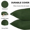 thumbnail image 5 of Outdoor Waterproof Throw Pillow Covers Set of 2 Green Leather Texture Decorative Pillowcases Square Outdoor Pillows Cushion Case 16x16 Inch Solid Color Patio Pillows for Couch Sofa Bed Garden, 5 of 9
