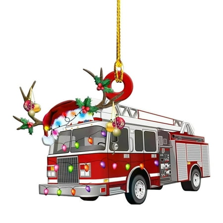 

Christmas Wooden Ornaments Vehicle Themed DIY Christmas Home Decoration Hangable Tree House Pendant for Party Gifts