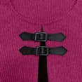 thumbnail image 5 of Olyvenn Women's Long Sleeve Buttoned Dress Sweater Fake Two-Piece V-Neck Casual Fashion Regular Length Lightweight Stretchy Breathable Fall Winter Dress Everyday Wear Hot Pink L, 5 of 7