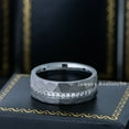 thumbnail image 3 of 8mm Men’s Tungsten Eternity Wedding Band, Hammered Finish Anniversary Ring - TN1156WAs13, 3 of 4