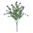 thumbnail image 1 of Ramo de rosas artificiales con hojas de eucalipto, plantas de vegetación de plástico Púrpura, 1 of 7