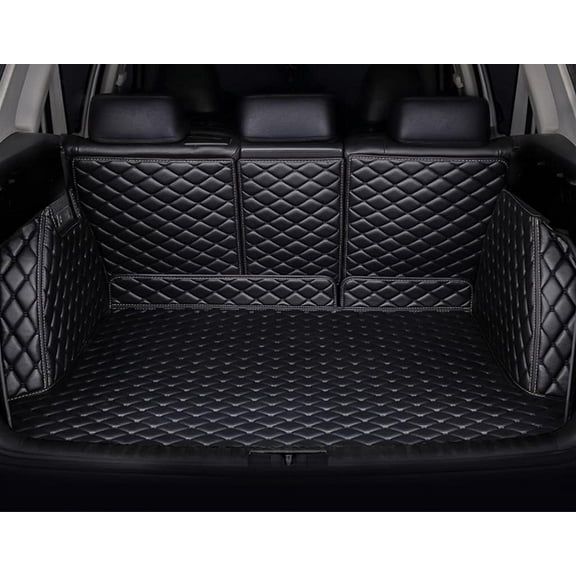 Trunk Mat Compatible with Porsche Macan Cargo Liner Rear Trunk Tray Perfect Fit Car Cargo Cover Customized(Black with Black Stitching)