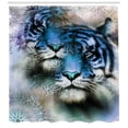 thumbnail image 3 of Ambesonne Animal Shower Curtain, Blue Art Savannah Tigers, 69"Wx84"L, White Black Blue, 3 of 3