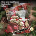 thumbnail image 6 of The Best Card Company 36 Assorted Christmas Notecards Box Set 4 x 5.12 Inch with Envelopes (6 Designs, 6 Each) Red Truck Puppies AM3375XSG-B6x6, 6 of 6