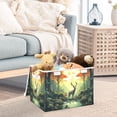 thumbnail image 5 of Deer on Forest Large Lidded Bin Foldable Storage Baskets Boxes Cubes Lids with 2 Handles for Home Bedroom Office 16.5x12.6x11.8inch, 5 of 7