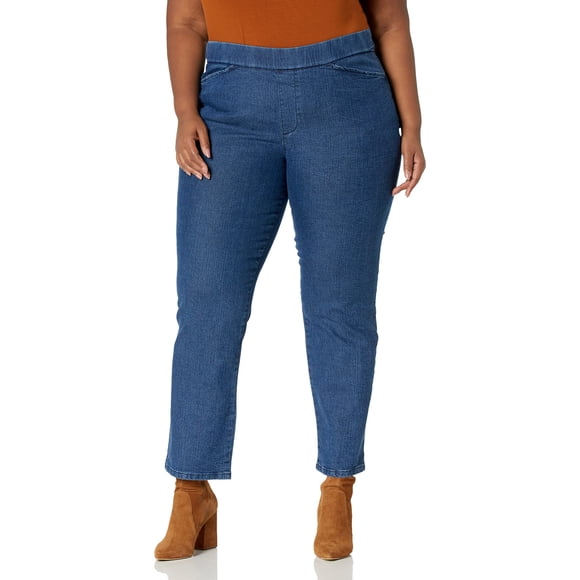 Chic Classic Collection womens Easy Fit Elastic Waist Jean ,Mid Shade ,26
