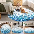 thumbnail image 6 of Blue Polka Dots Round Living Room Rugs 4 ft, Watercolor Abstract Art Gradients Washable Area Rug with Non-Slip Sturdy Edge Binding Round Carpet for Entryway Kitchen Bedroom Bathroom, 6 of 9