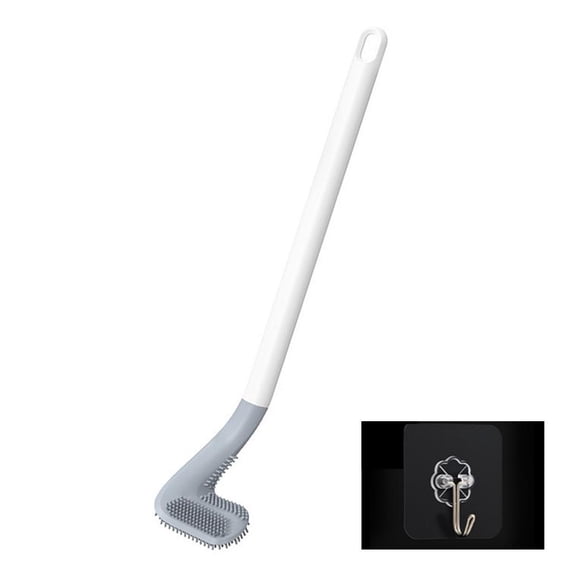 Silicone Toilet Cleaner Brush with 360° Dead-end Cleaning, Hanging Wall Design, Soft Bristles and Long Handle for Home Use